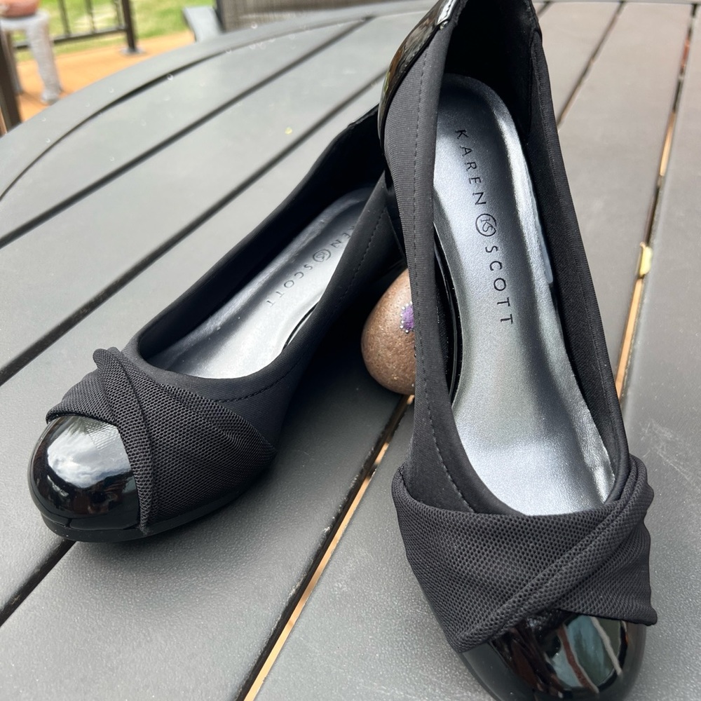 Karen Scott Preslee Dress Casual Closed Wedge Shoes Black 5